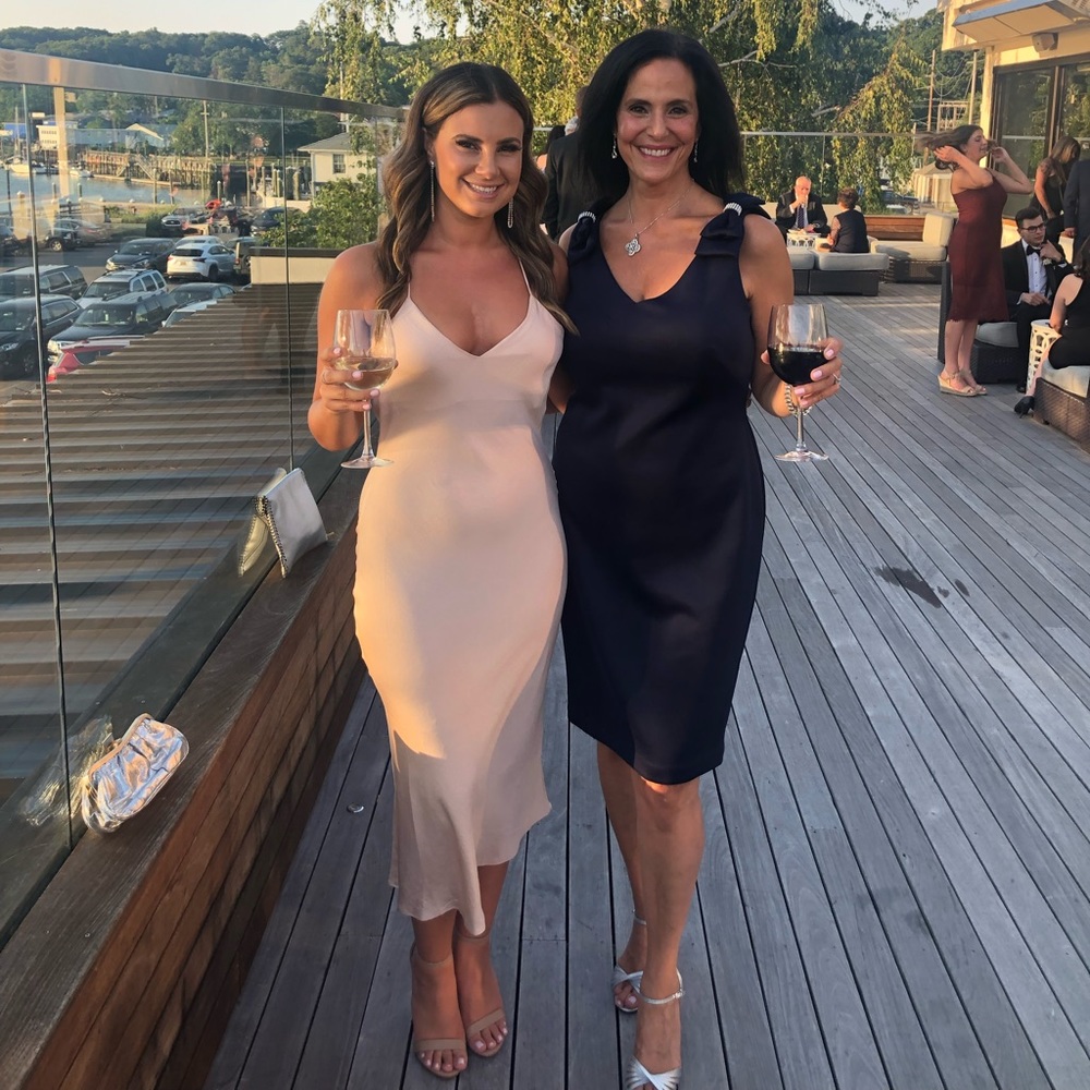 Light pink satin dress